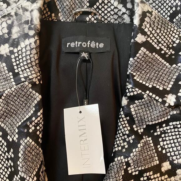 Retrofête Leather Willa Dress in Silver Snakeskin, XS - Picture 10 of 12